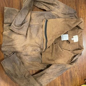 Silence + Noise Vegan Leather Brown Jacket NWT, M